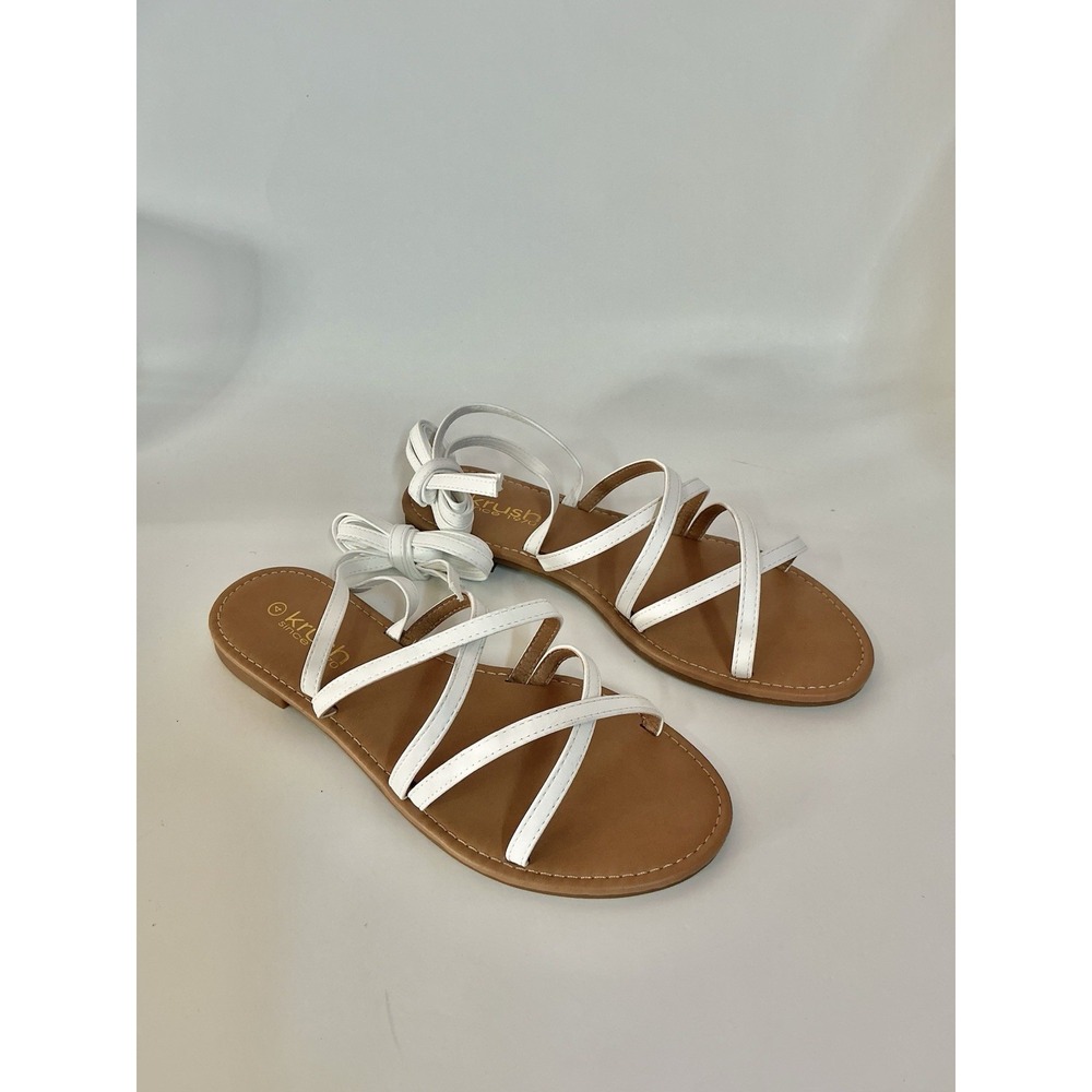 Krush White Strappy Sandals Women's Size 6 New Without Box